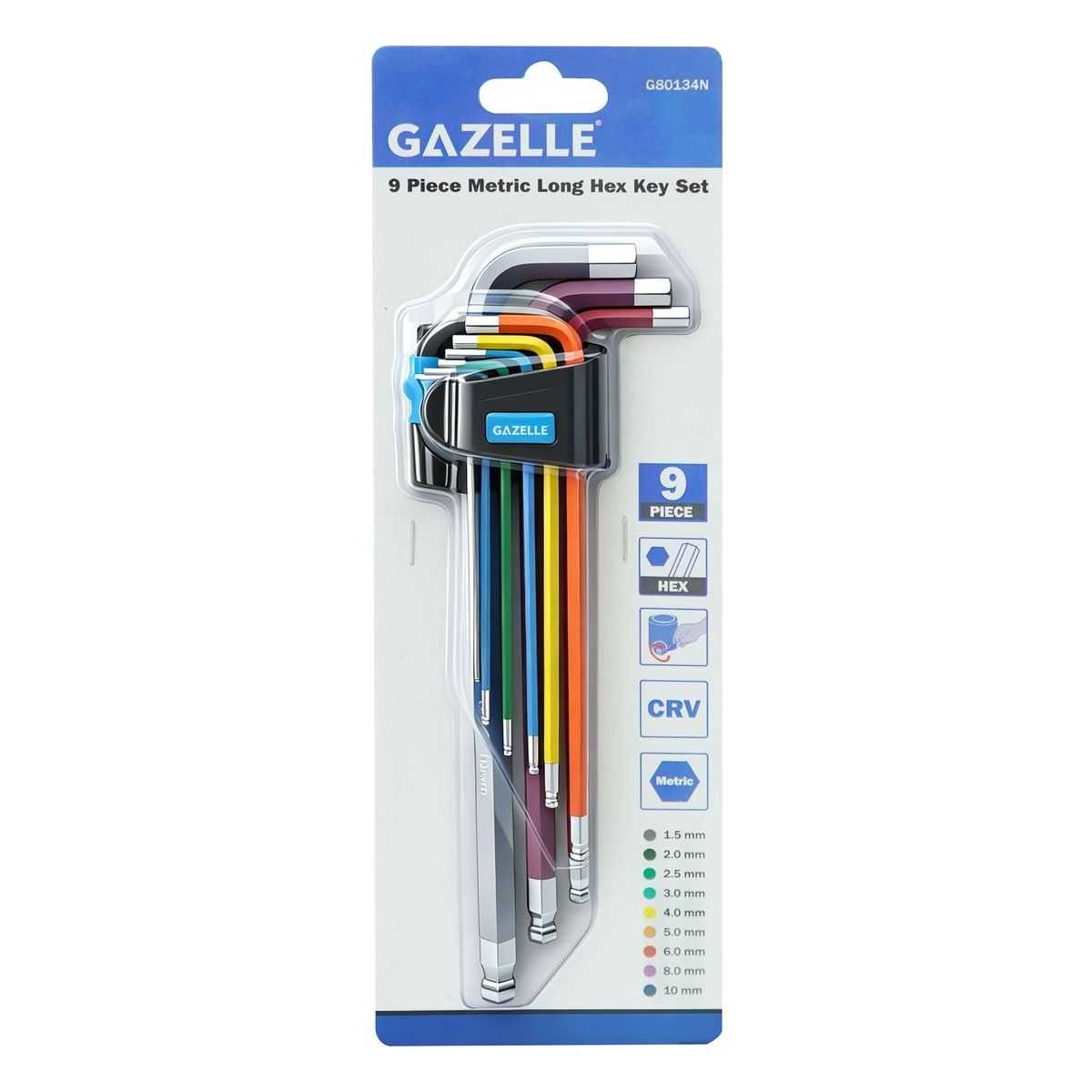 Long Hex Key Set, Metric, 9 Pcs