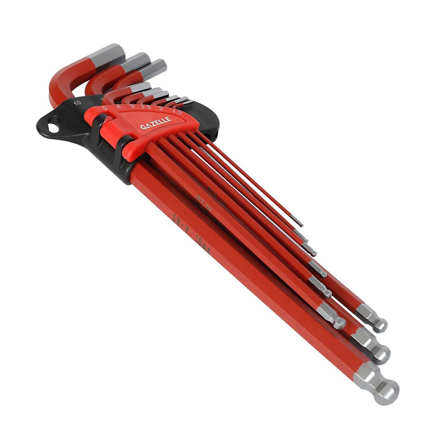 9-Piece Ballpoint Metric Hex Key Set, 1.5-10mm