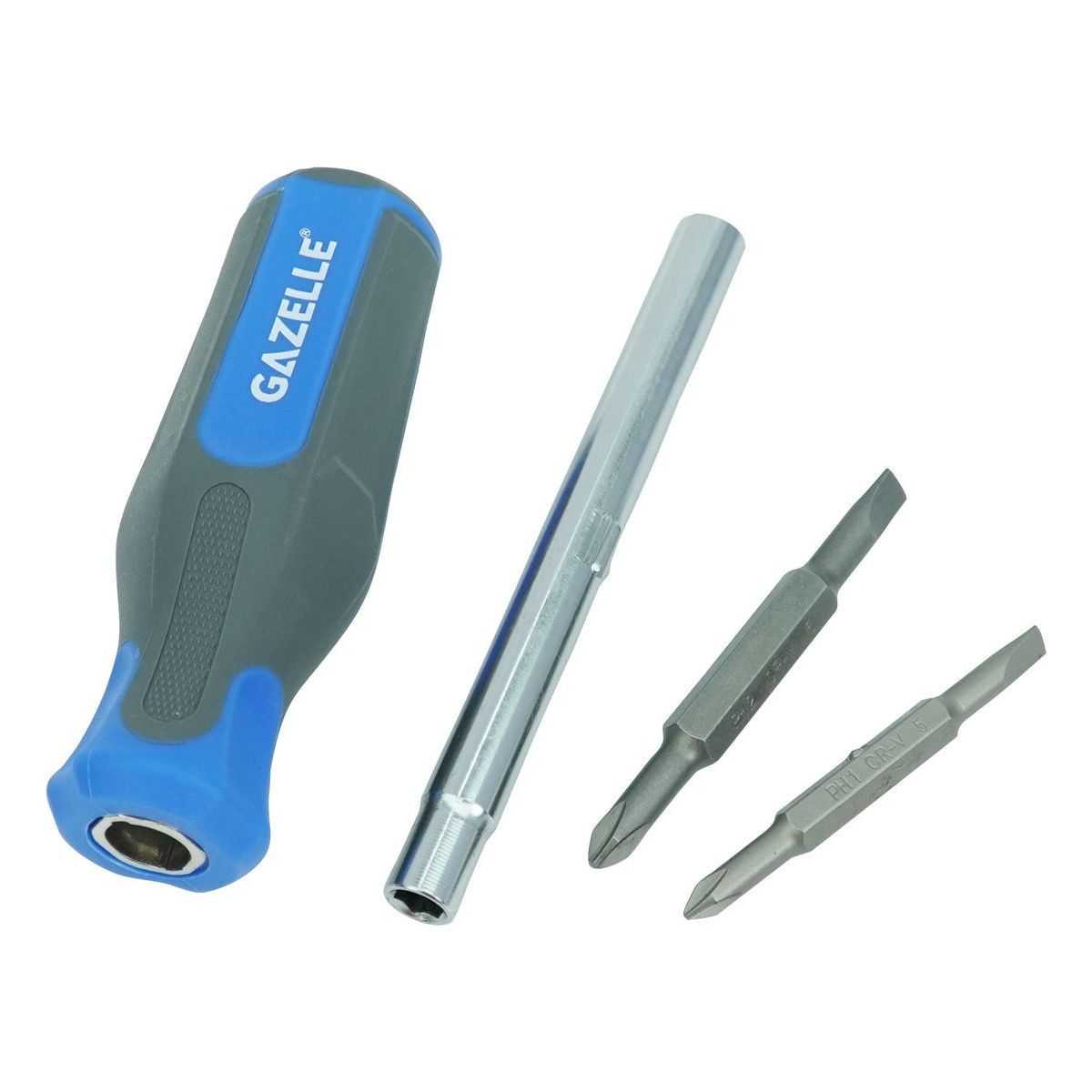 6-in-1 Interchangeable Screwdriver Set, Phillips/Slotted/Nut Driver