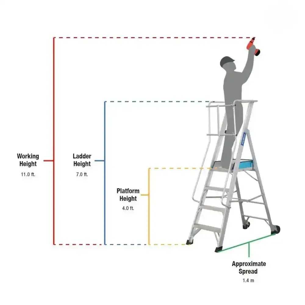 4ft Aluminium Platform Ladder (1.2m)