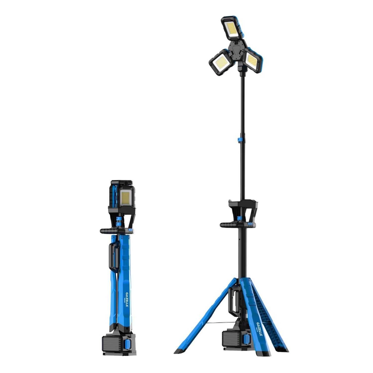2.3m Cordless Tower Work Light (10000 Lumens) with Power Pack Adaptor (18V-21V)