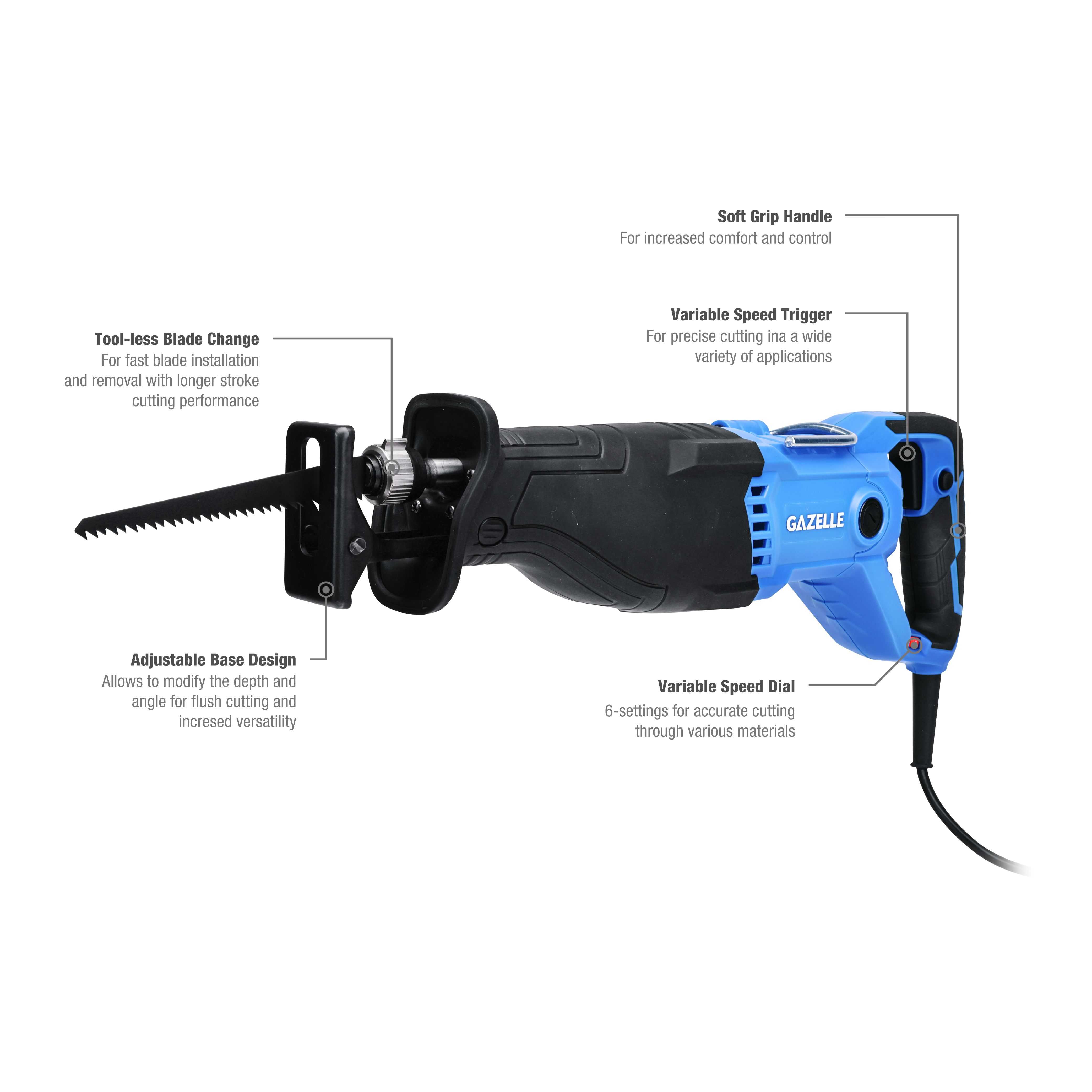 220V Reciprocating Saw, 30mm Stroke, 1300W