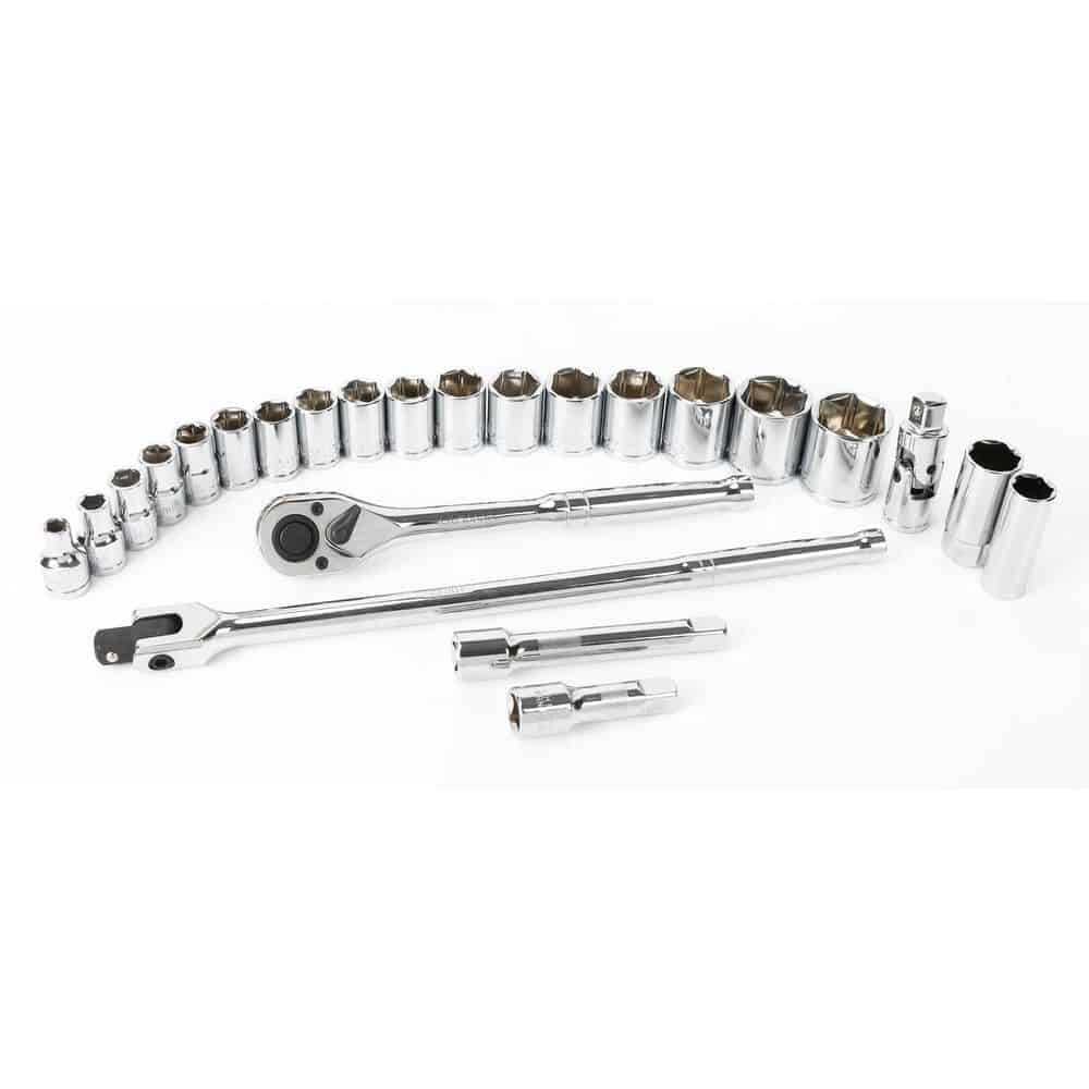 1/2 In. Drive Metric Socket Set, 24-Pieces