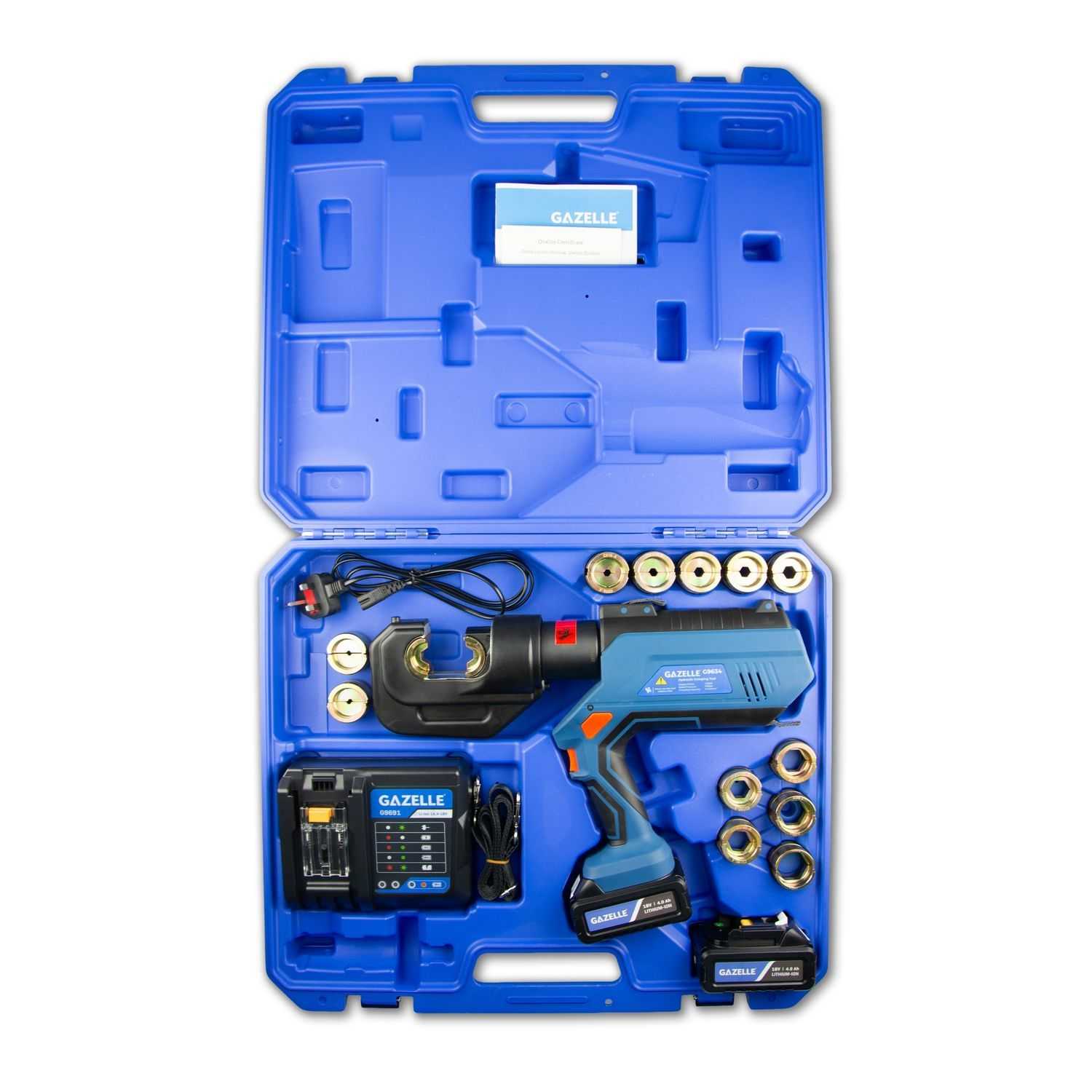 18V Cordless Hydraulic Crimping Tool, 6-400mm² with Dies