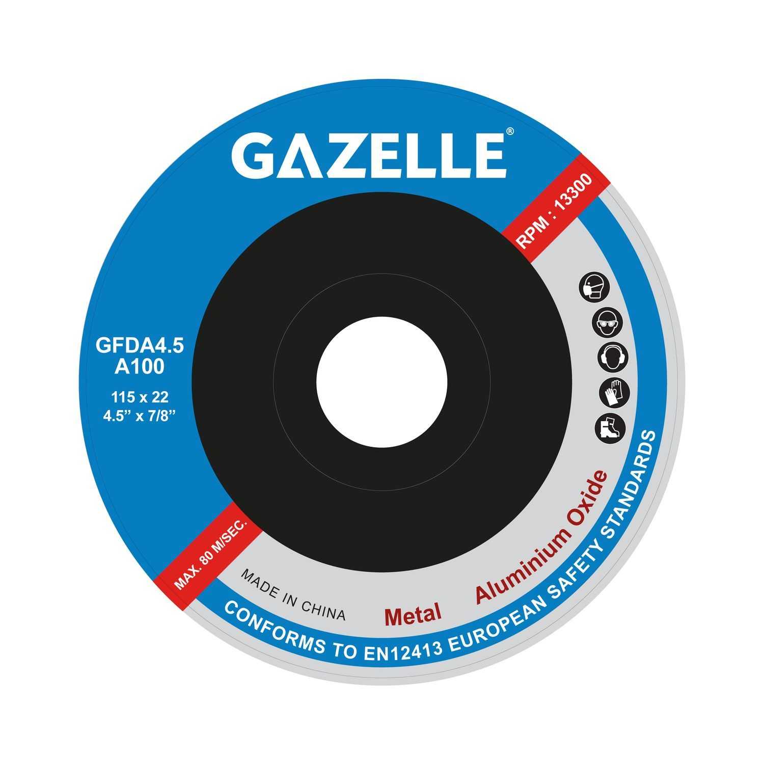 4.5 In. Aluminium Oxide Flap Disc (115mm), 100 Grit 
