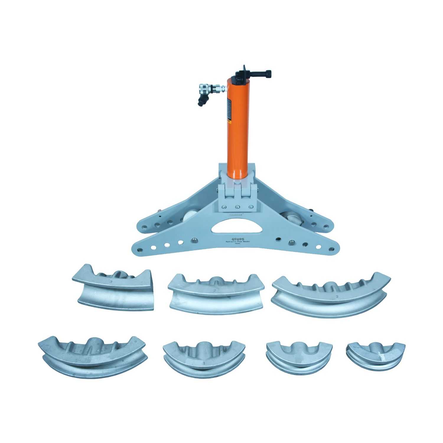 15-Ton Hydraulic Pipe Bender, 3 Inch Capacity, 7 Dies