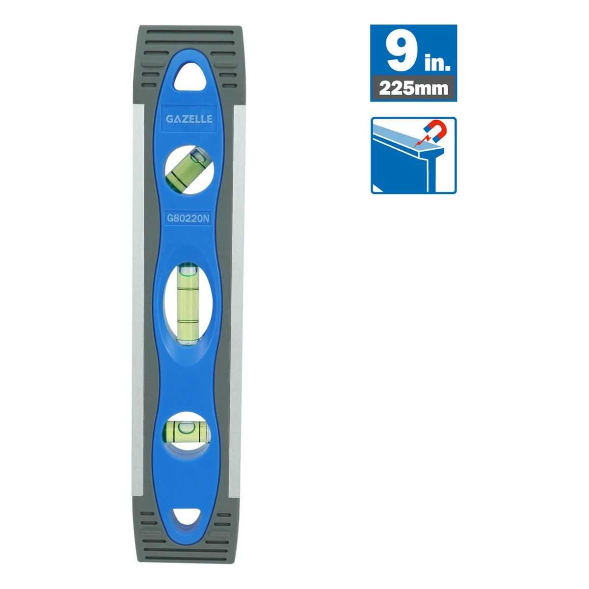 9 In. Aluminum Torpedo Level with Magnetic Strip (23cm)
