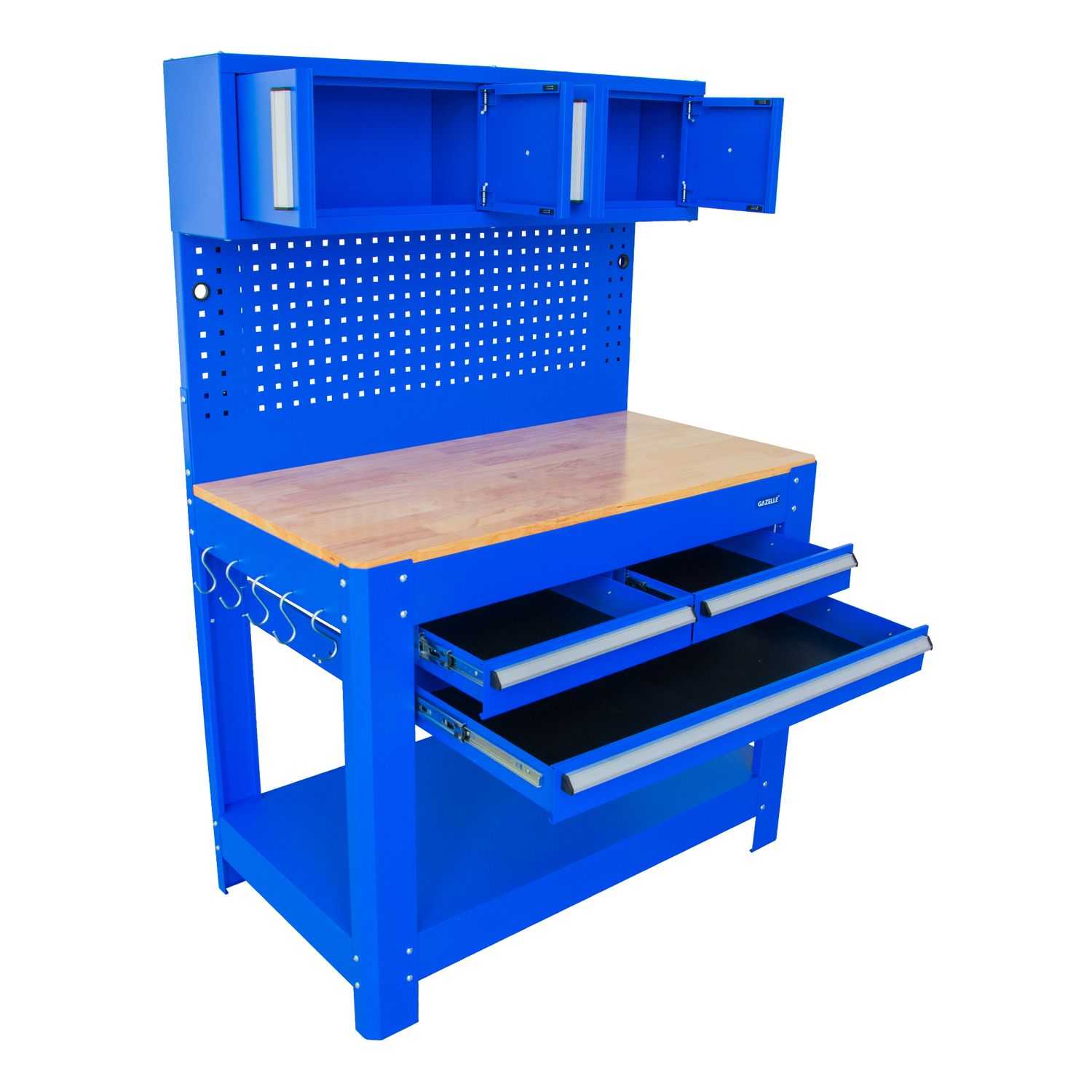 45 In. Tool Cabinet, with 3 Drawer & 2 Closed Shelf Cabinet