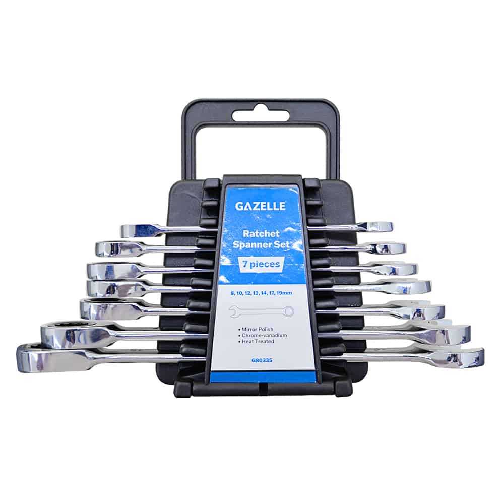 7-Piece Ratchet Spanner Set, 8-19mm