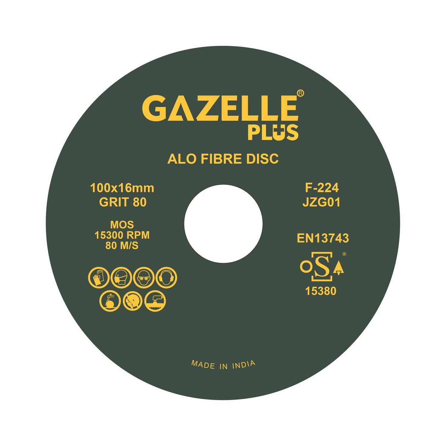 4 In. Coated Fibre Sanding Discs (100mm) 80 Grits