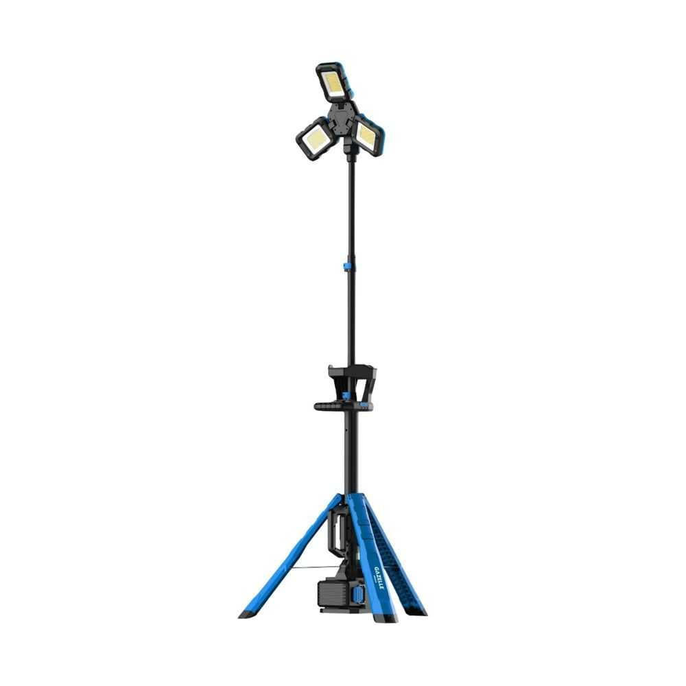 2.3m Cordless Tower Work Light (10000 Lumens) with Power Pack Adaptor (18V-21V)