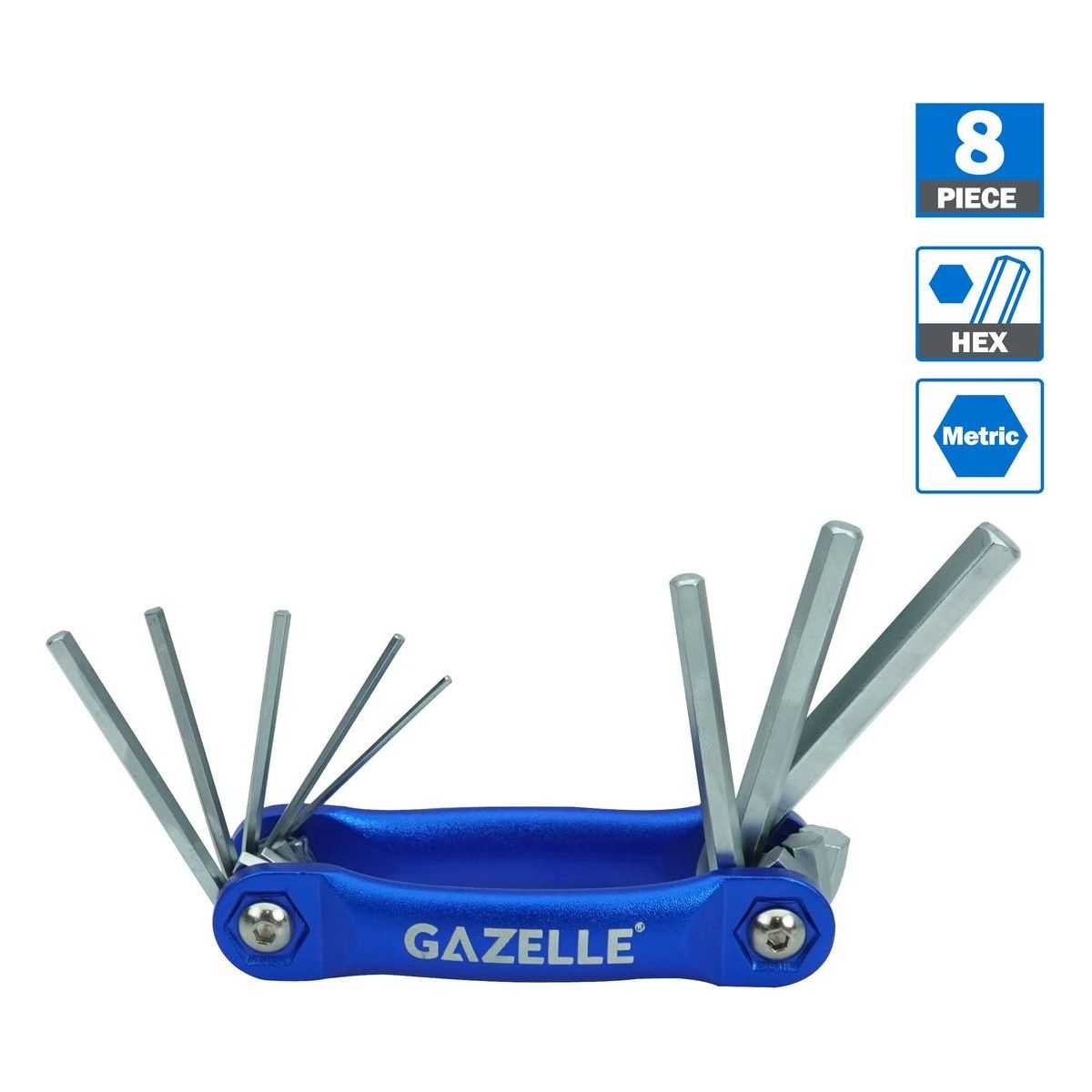 Folding Metric Hex Key Set, 8 Pcs