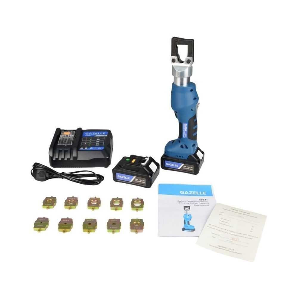 18V Cordless Mini Crimping Tool, 6-150mm² with Dies

