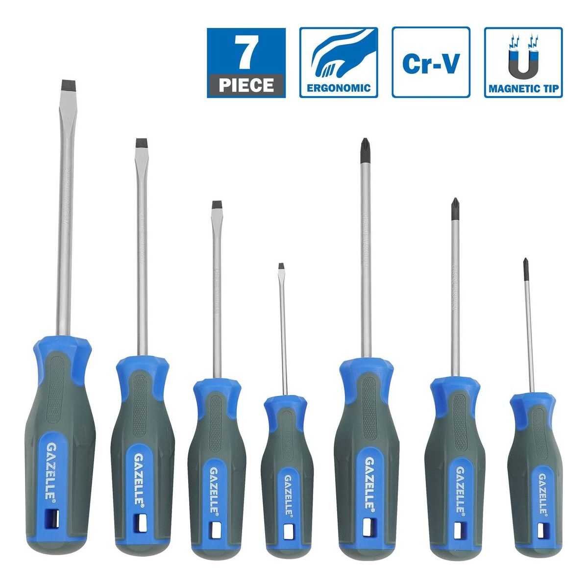 7 Pcs Metric Screwdriver Set, Phillips/Slotted