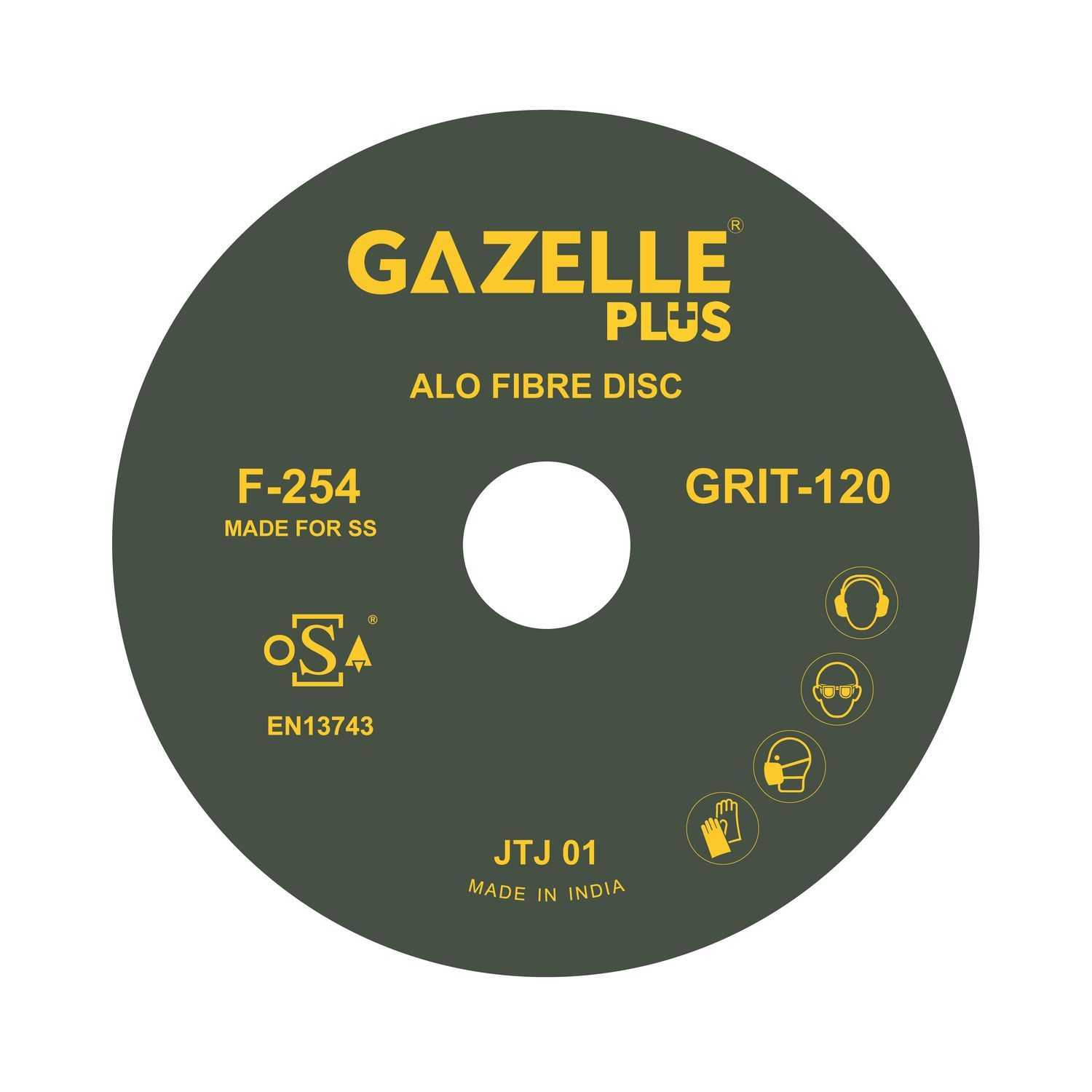 4.5 In. Coated Fibre Sanding Discs (115mm) 120 Grits - SS