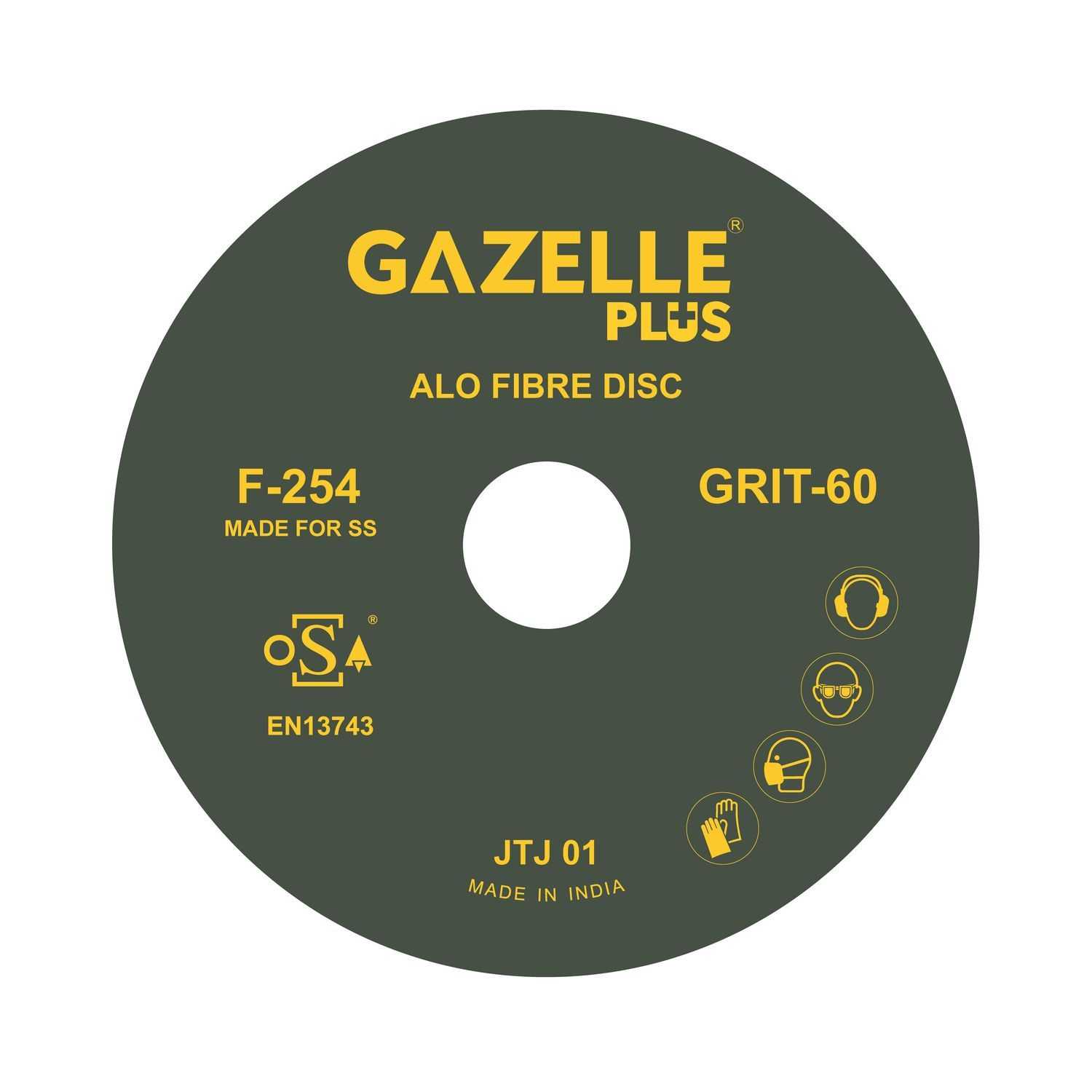 4.5 In. Coated Fibre Sanding Discs (115mm) 60 Grits - SS
