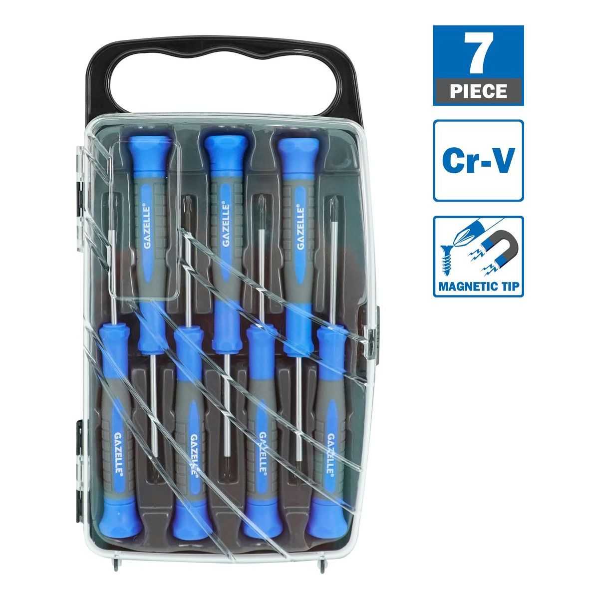 7 Pcs Precision Screwdriver Set, Phillips/Slotted/Torx