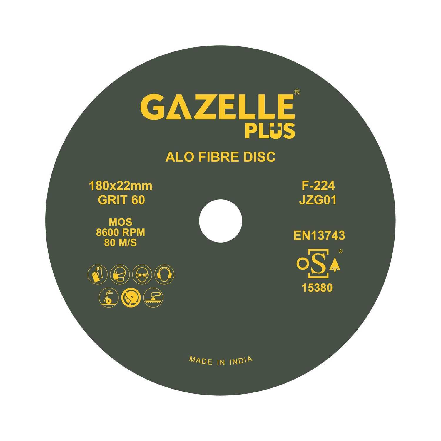 7 In. Coated Fibre Sanding Discs (180mm) 60 Grits