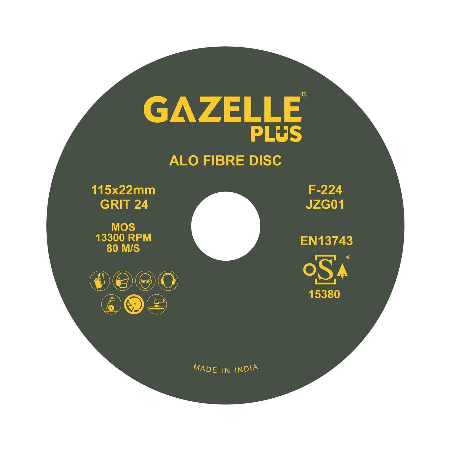 4.5 In. Coated Fibre Sanding Discs (115mm) 24 Grits