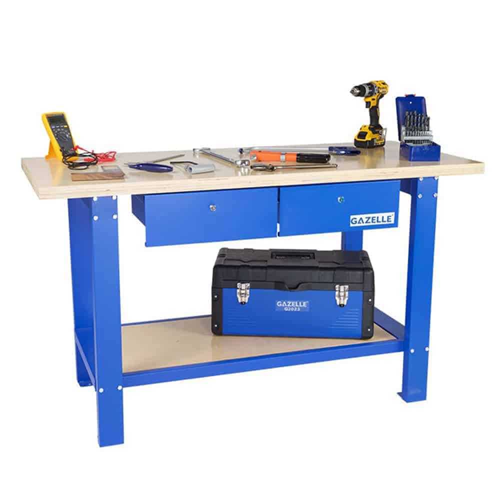 59 In. Wood Top Workbench with Drawers